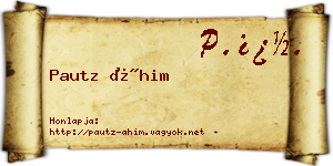 Pautz Áhim névjegykártya